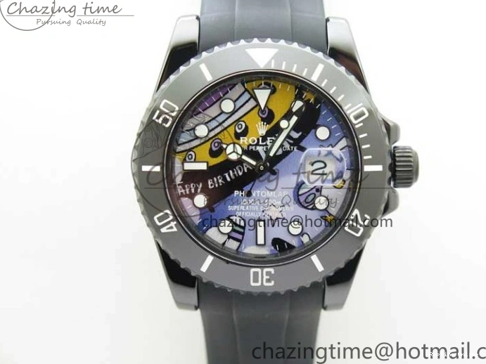 0601 FashionForward Submariner 40mm Black Ceramic 5GF Best Edition Painting Dial on Black Rubber Strap SA 2467